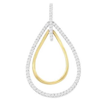 House of Brilliance 14K Two-Tone Gold Diamond Double Burst Pendant Necklace in Yellow at Nordstrom
