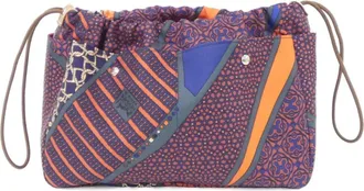 Herm&egrave;s Blue Fauve Silk Barenia Leather Pouch (Pre-Owned)