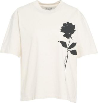 Golden Goose Oversized T-Shirt With Striking Rose Print