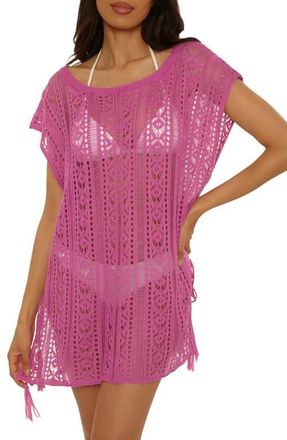 BECCA by Rebecca Virtue Boho Bliss Sheer Cover-Up Tunic in Rose Berry at Nordstrom, Size X-Small