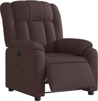 vidaXL Vidaxl - Sill&oacute;n Reclinable El&eacute;ctrico Tela Marr&oacute;n Oscuro