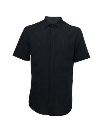Emporio Armani Mens Short-Sleeve Shirt Grey Polyester