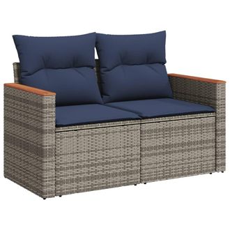 vidaXL Vidaxl Divano Da Giardino Con Cuscini A 2 Posti Grigio In