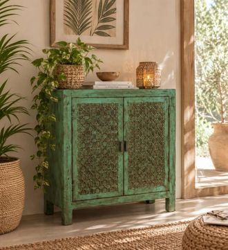 Wanderlust Deco C&oacute;moda de madera artesanal 85 x 40 x 90h cm
