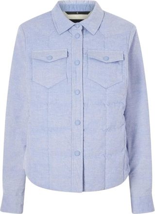 Moncler Nangy Corduroy Down Shirt Jacket - female - Moncler - Shirts - Blue - 2XS - Blouses & Shirts