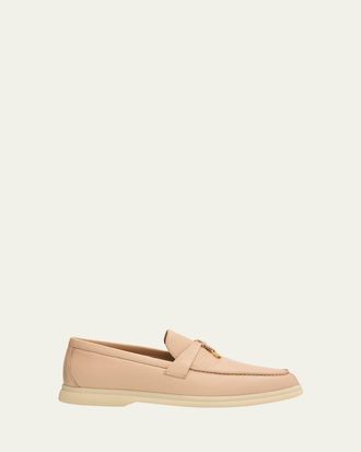 Loro Piana Summer Charms Leather Slip-On Loafers