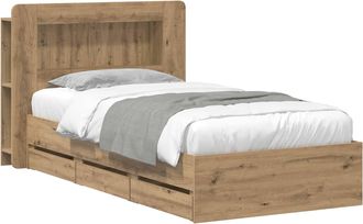 vidaXL Estructura De Cama Con Almacenamiento Y Cabecero Roble Artisan Vidaxl