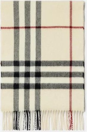Burberry Check Wool Scarf - Ecru