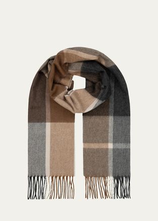Begg x Co Mens Arran Edgar Cashmere Plaid Scarf