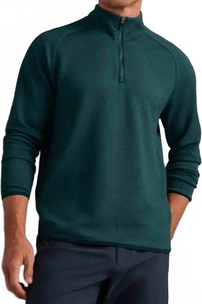 Rhone Founders Golf Quarter Zip Up Top In Moss Green