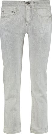 R13 Womens Straight Leg Jeans - Light Grey Cotton - Size 26 (Waist)