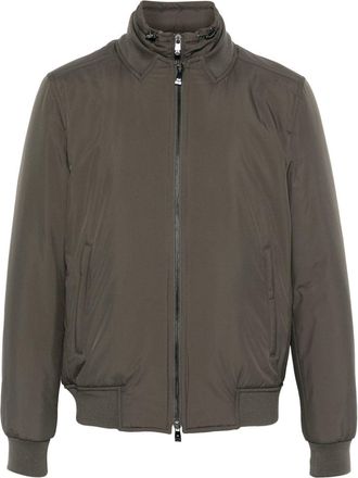 Corneliani hooded bomber jacket - men - Polyester/Cotton/Polyester - 56 - Green