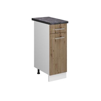 Vicco Mueble Bajo De Cocina R-line, Roble Artesanal, 30 Cm, Et Antracita