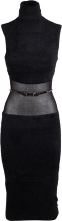 Elisabetta Franchi Sleeveless Sheer Mesh Midi Dress