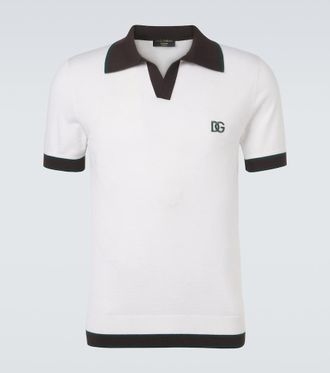 Dolce & Gabbana DG wool and silk polo shirt