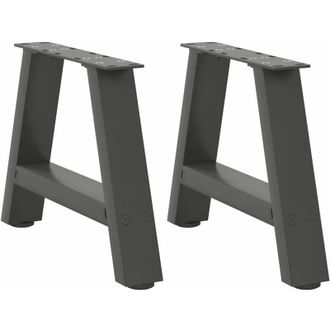 vidaXL Vidaxl - Patas Para Mesa De Centro En Forma De A (2 Unidades), Antracita, 50 X (30-31) Cm, Acero