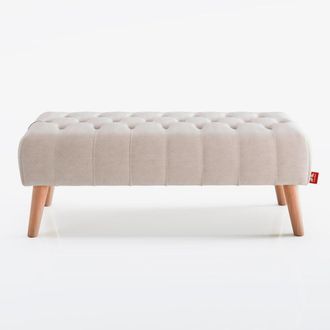 Colch&oacute;n Morfeo Banco de cama 100x49x41 Beige Tapizado antimanchas estilo Capiton&eacute;