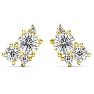 Pompeii3 G/VS 2.50Ct Diamond Studs Bouquet Earrings 14k Gold Lab Grown 11.5mm