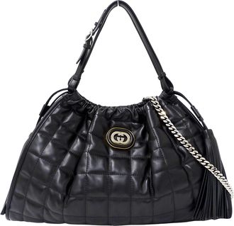 Gucci Black Leather Shoulder Bag Tote Bag (Pre-Owned)