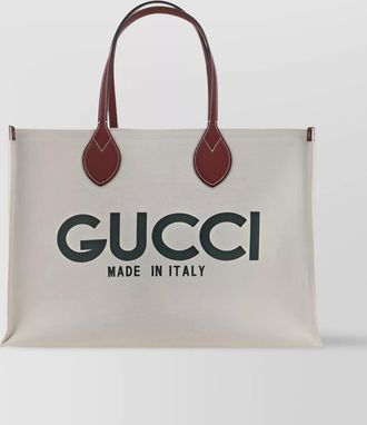 Gucci stitched tote bag handles