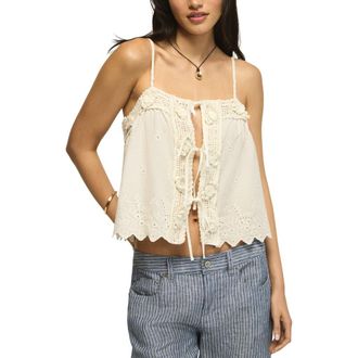 Lucky Brand Crochet Trim Camisole in Gardenia at Nordstrom, Size Xx-Large
