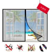 OEM Mosquitera Magn&eacute;tica De Dos Piezas, Cortina De Malla Autoadhesiva, Cierre Magn&eacute;tico, Apta Para Puertas Y Ventanas - Negra - 120 X 120 Cm - Crezuo