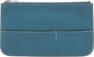 Herm&egrave;s Pre-owned Dogon Duo Coin Case - Dames - Vintage Accessoires - Blauw - ONE Size - Leer - Vintage