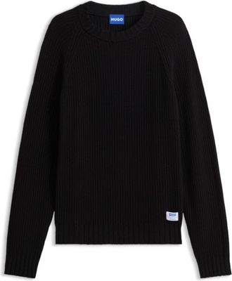 HUGO BOSS Relaxed-fit cotton sweater with raglan sleeves