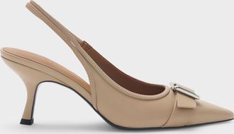 Charles & Keith Anita Buckled Pointed Slingback Pumps