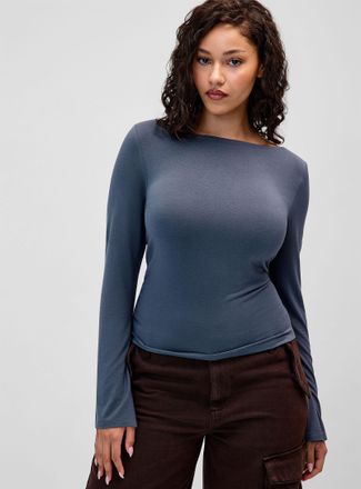 Twik Womens Bell-sleeve boat-neck T-shirt