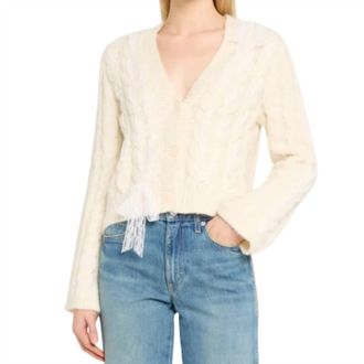 LoveShackFancy Louella Cardigan In Snow