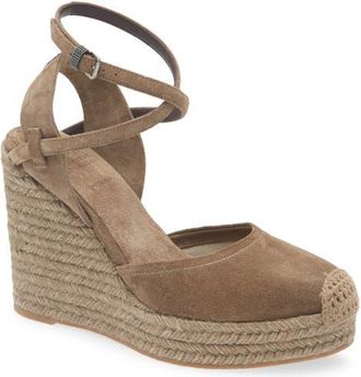 Brunello Cucinelli Espadrille Wedge Sandal in Brown at Nordstrom, Size 6.5Us