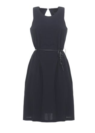 Roberto Ricci Design Sleeveless Blue Mini Dress With Cut-Out Detail And Matching Belt