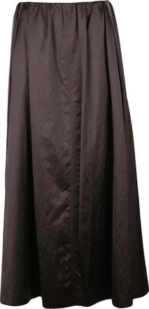 Alysi Fluid Satin Maxi Skirt With Elastic Waistband And Side Pockets