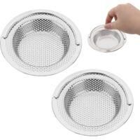 OEM 2 Coladores De Fregadero De Acero Inoxidable - Di&aacute;metro Exterior 11 Cm X Altura 2 Cm - Antiatascos, Resistente A La Corrosi&oacute;n, Con Asa Elevable - Crez