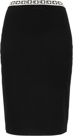 Versace Black Geometric Knee Length Skirt