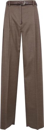Max Mara Wide Broeken - Dames - Wijde Broeken - Bruin - L - Broeken