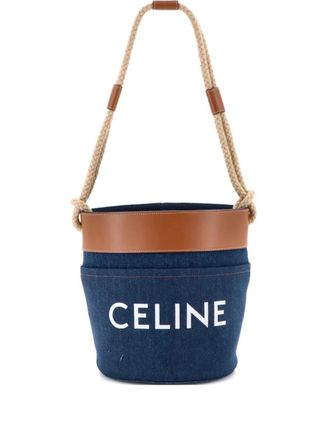 Celine Rope Denim Small bucket bag - Blauw