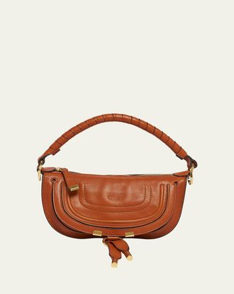 Chlo&eacute; Marcie Mini Saddle Shoulder Bag in Leather