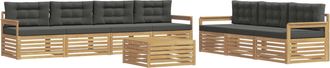 vidaXL Conjunto De Sof&aacute;s De Exterior 8 Uds. Blanco Y Antracita Vidaxl