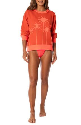 Maaji Palm View Crewneck Sweatshirt in Bright Red at Nordstrom, Size Medium
