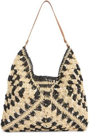 Dolce Vita Bloom Straw Shoulder Bag in Black/Natural at Nordstrom Rack