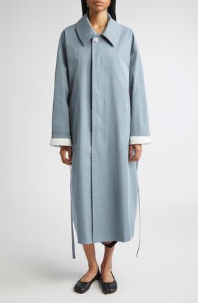 Maison Margiela Water Repellent Cotton Gabardine Raincoat in Grey Blue at Nordstrom, Size Small