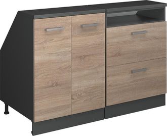 Vicco Conjunto De Armarios Para Techo Inclinado Rion, Sonoma, 120 Cm Lote De 2 Carcasas De Armario 60 Cm De Profundidad, Vicco
