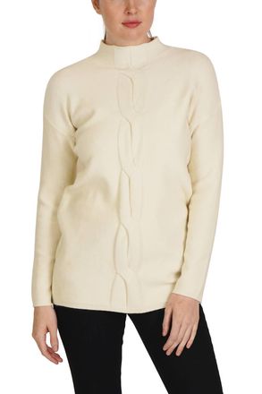 Love Token Long Sleeve Mock-Neck Sweater In Ivory