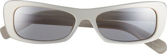 Jacquemus The Capri Rectangular Sunglasses in Metallic Pearl/Silver/Grey at Nordstrom
