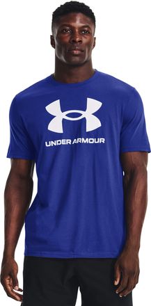 Under Armour Mens Sportstyle Logo Short Sleeve T Shirt, (400) Royal / / White, XL