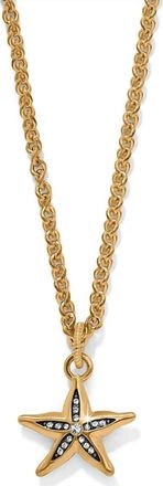 Brighton Womens Twilight Waters Starfish Necklace In Gold Black