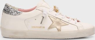 Golden Goose Super-Star Pearly Glitter Low-Top Sneakers