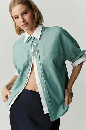 Maeve Mabel Boxy Oxford Shirt Top